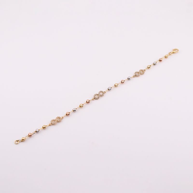 Pulsera Infinito/borlas Diamant. 14k 3.5g 17cm