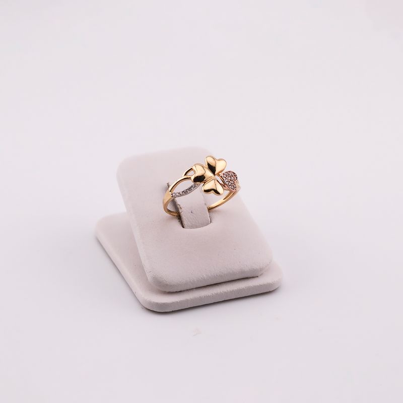 Anillo Flor/corazones 14k 2g #9.5