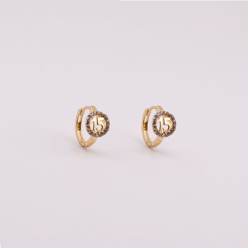 Aretes Huggie 15 Años  C/p 14k 1.6g