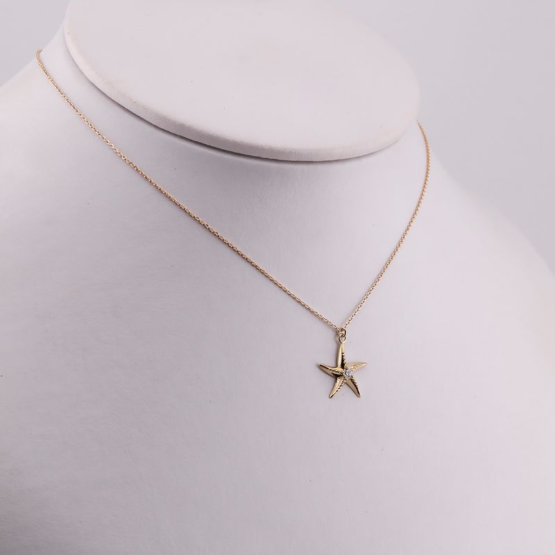 Gargantilla Estrella De Mar C/p 10k 1.6g