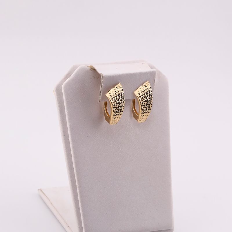 Aretes Placa Relimados 14k 1.8g
