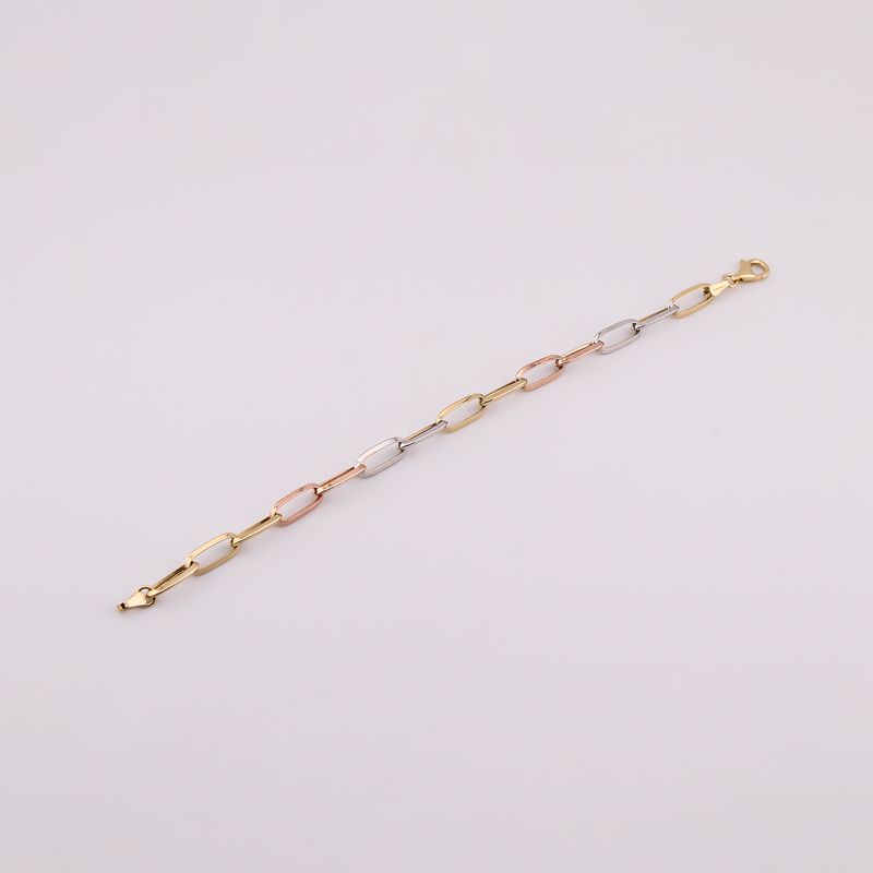 Pulso Paper Clip 3 Tns 14k 3.5g 17cm