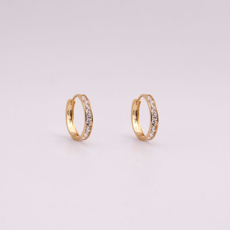 Arracadas Medianas C/piedras Bns. 14k 2.1g