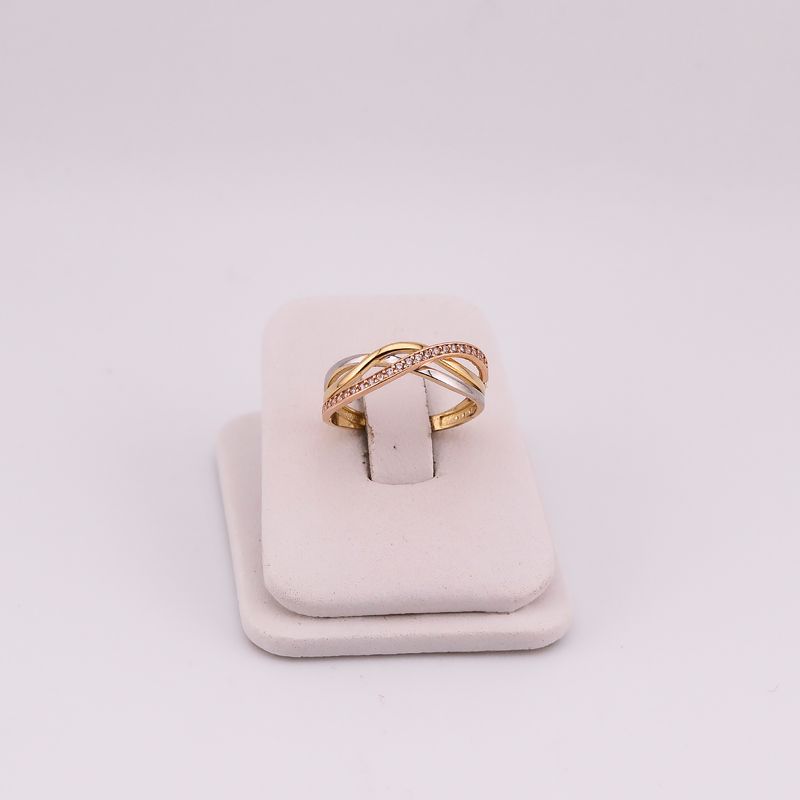 Anillo Ondas Tns C/p 14k 2.4g #7.5