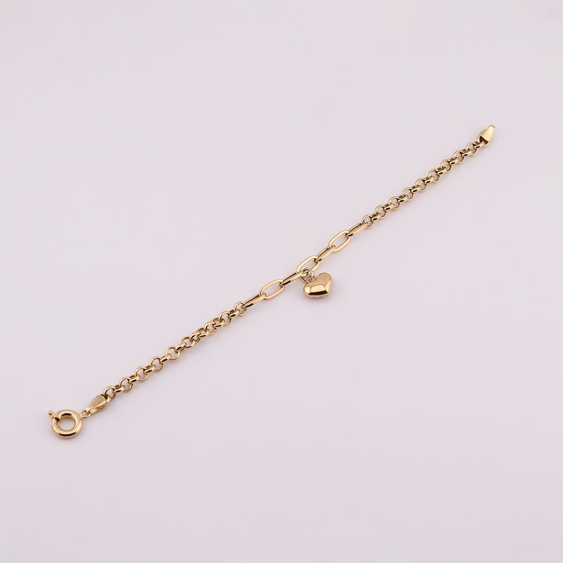 Pulsera Corazon Inflado  14k 4.1g 17cm