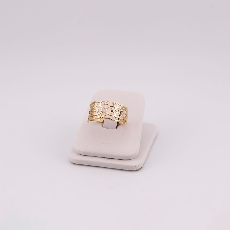 Anillo Contorno Corazon 14k 2g #8