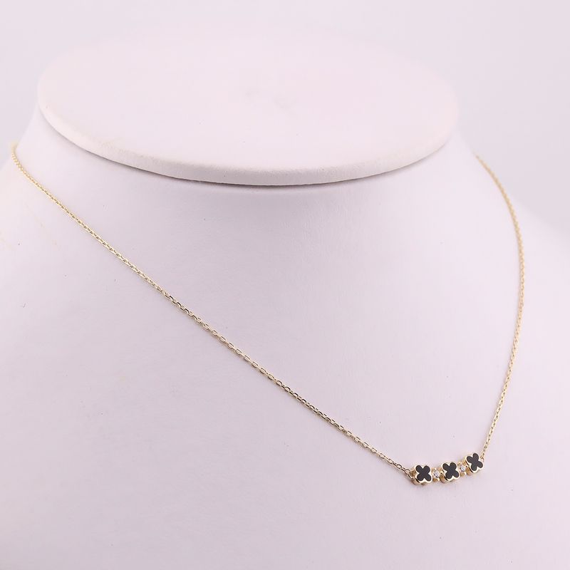 Gargantilla Tipo Van Cleef Negr 14k 1.9g