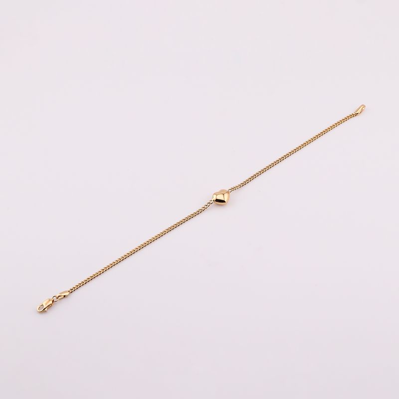 Pulsera Corazon Inflado  14k 2.3g 17cm
