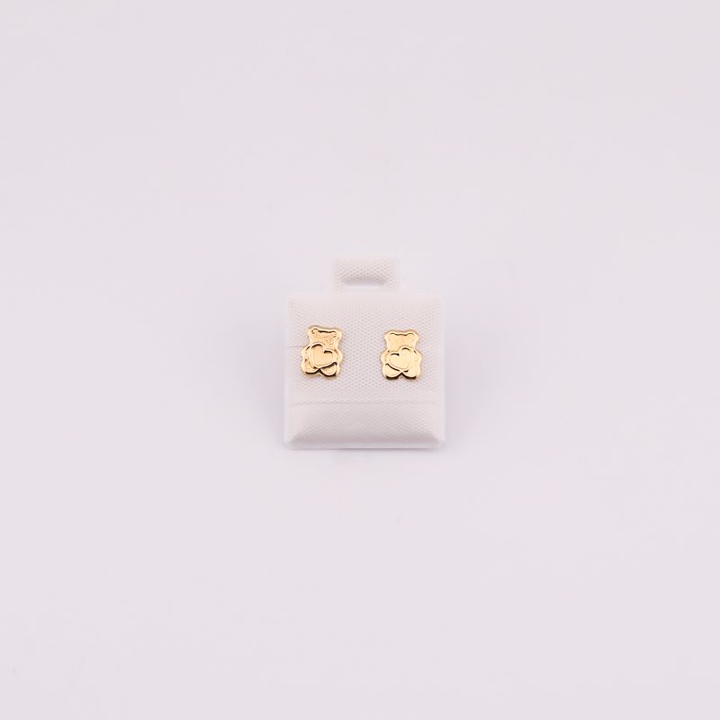 Broqueles Oso Platinado 10k 0.3g