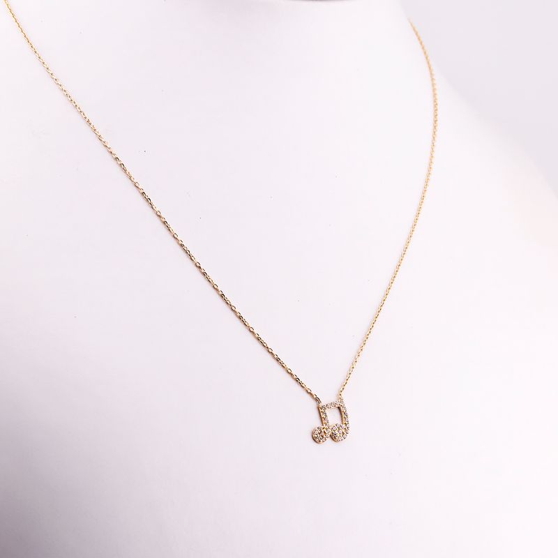 Gargantilla Nota Musical C/p  14k 2g