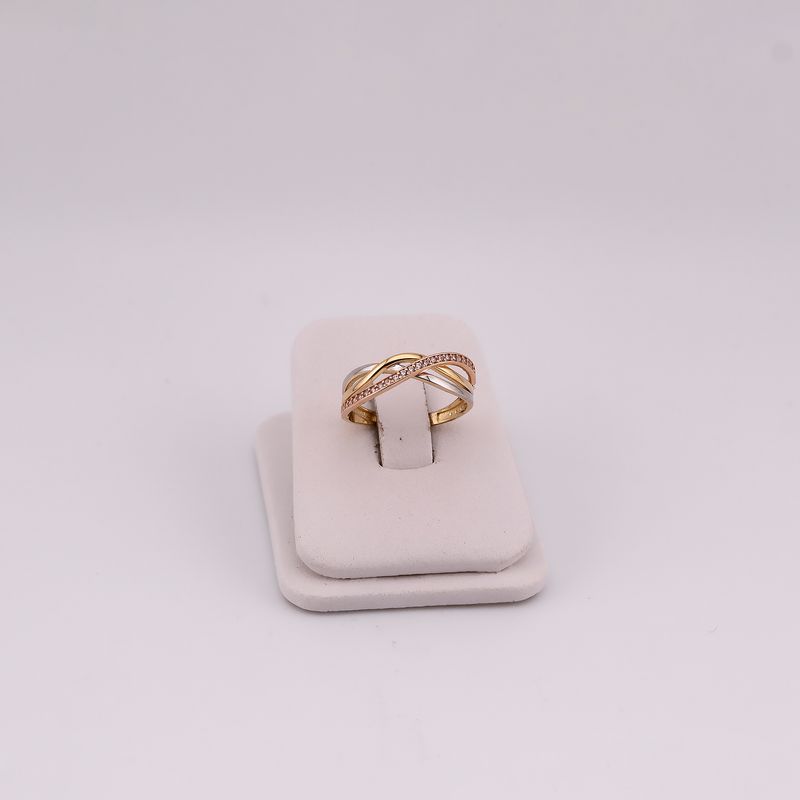 Anillo Ondas Tns C/p 14k 2.4g #8
