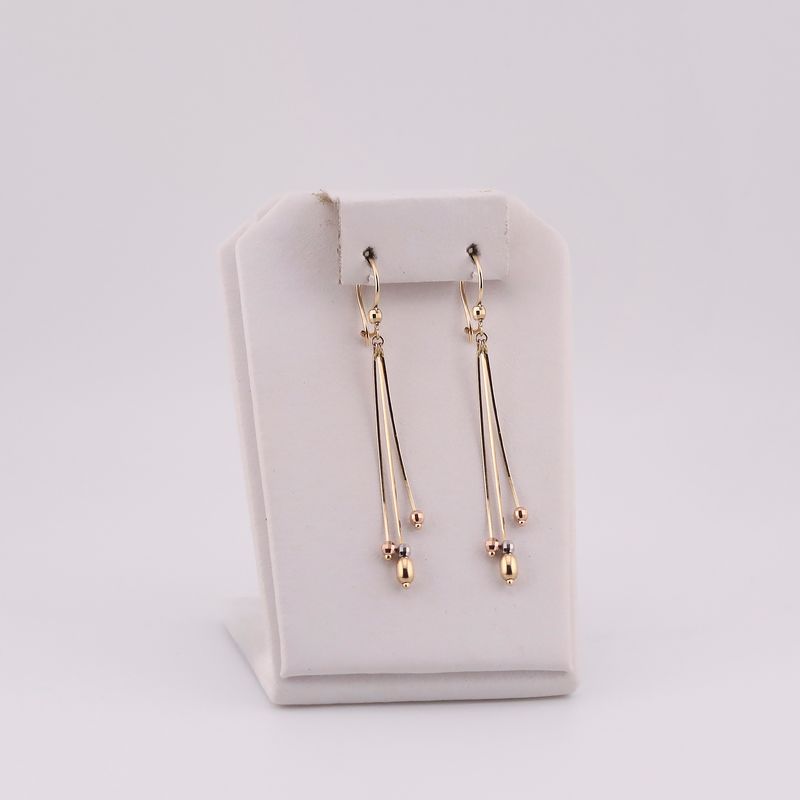 Aretes Largos Lisos 3tns 14k 2.1g