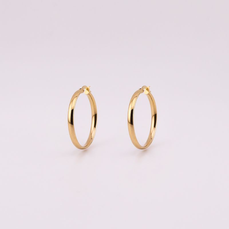 Arracadas Medianas Lisas 14k 1.9g