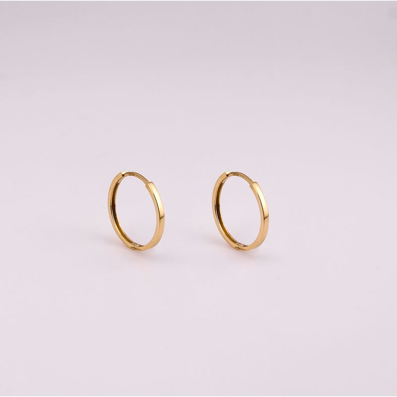 Aretes Huggie  Liso  14k 2.1g