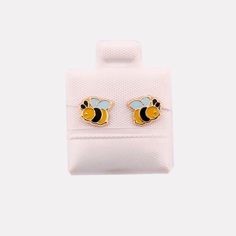 Broqueles Abeja Esmaltada 10K 0.2g