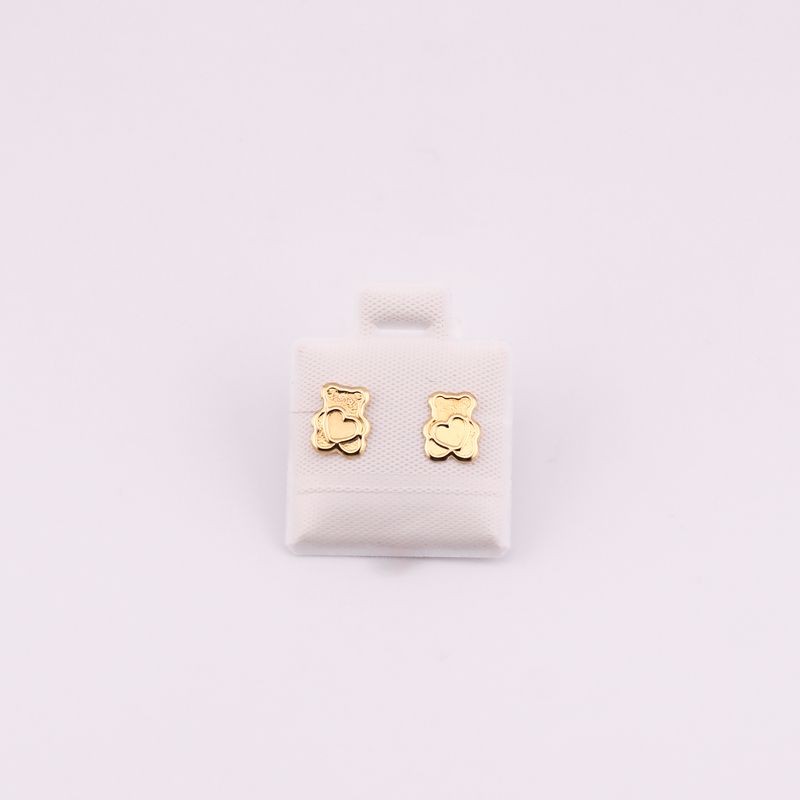 Broqueles Oso Platinado 10k 0.3g