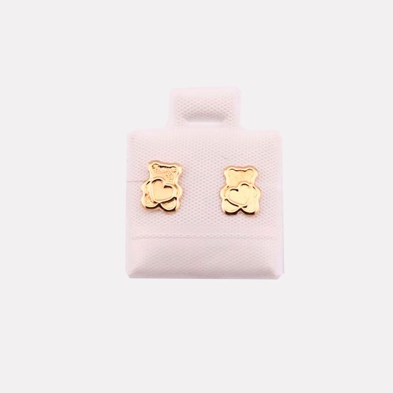 Broqueles Oso Platinado 10K 0.3g