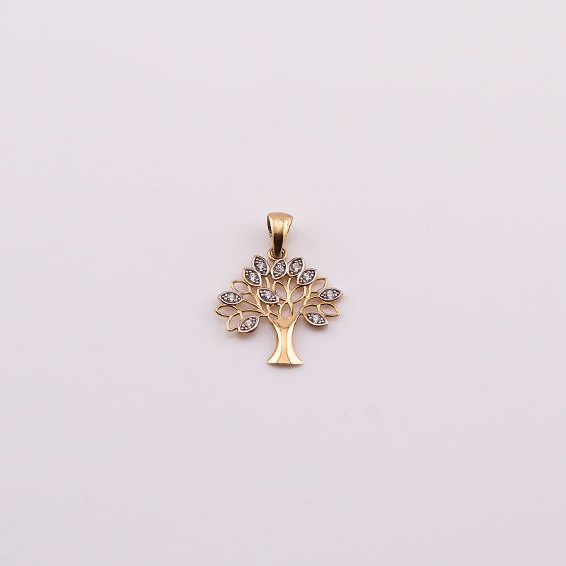 Dije Arbol C/ P Bca 14k 0.7g