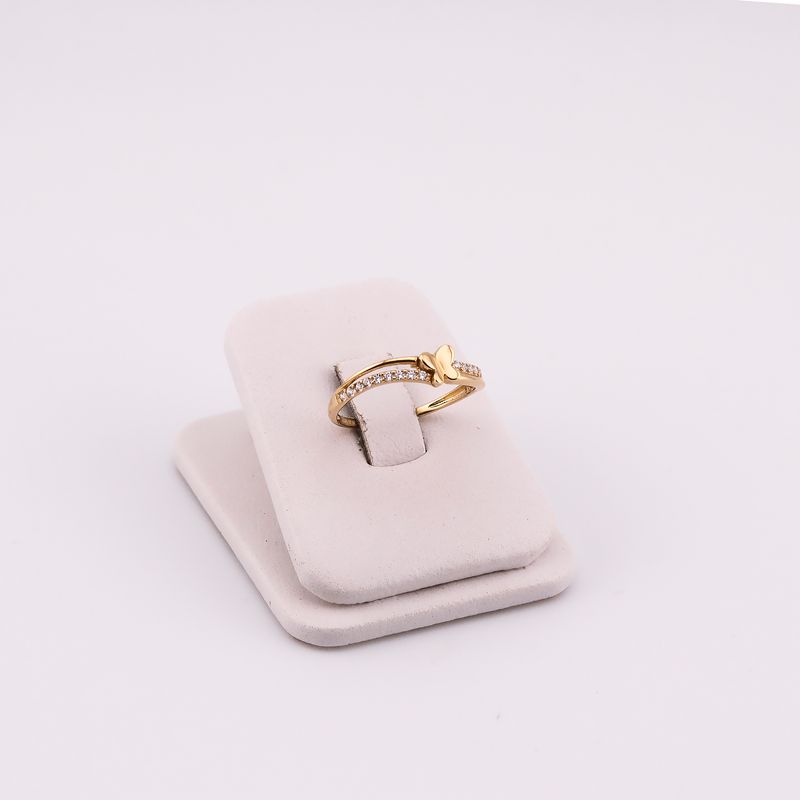 Anillo Doble Mariposa C/piedras Bns. 14k 1.4g #8