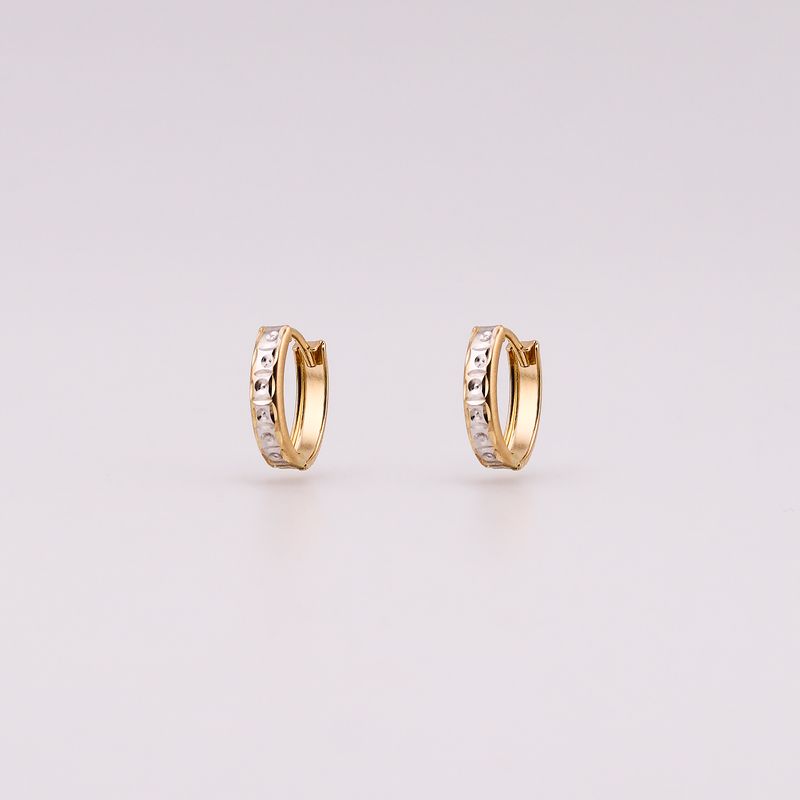 Aretes Huggies Medio Diseño Diam. 14k 1g