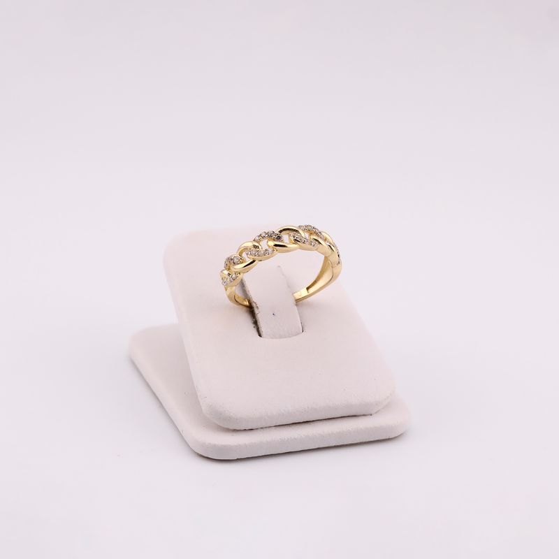 Anillo Cadena C/p 14k 2.3g #8