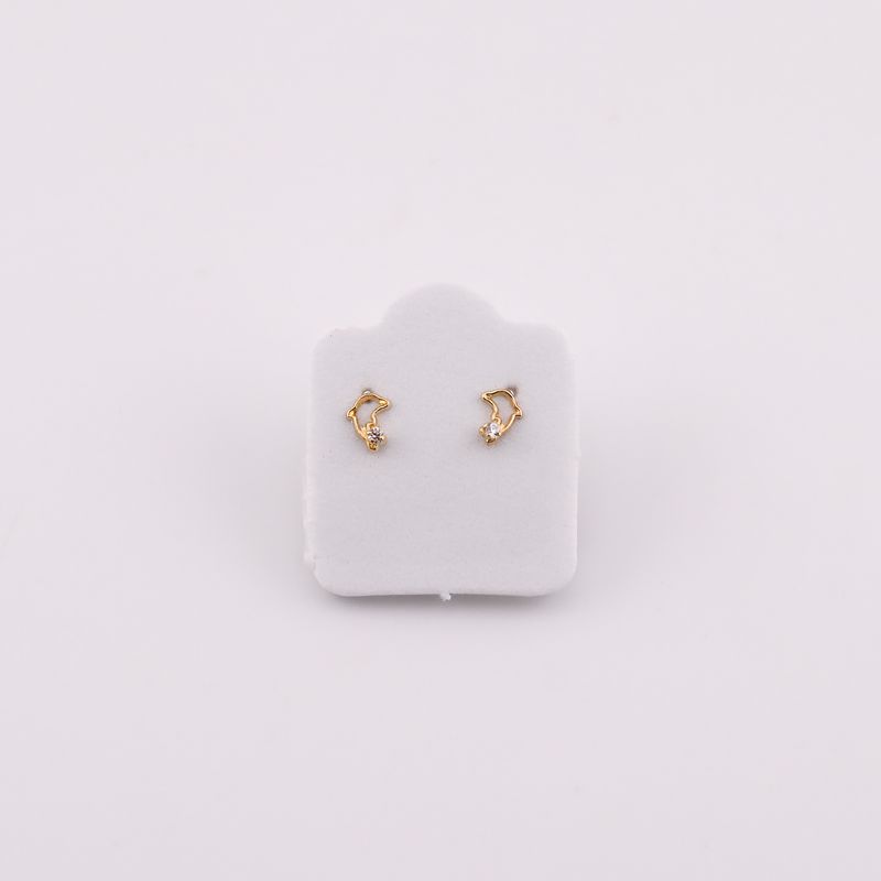 Broqueles Delfin Silueta C/p 10k 0.2g