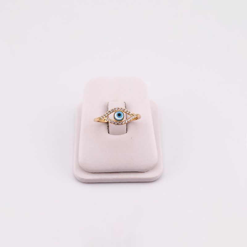 Anillo Ojo C/piedras Bns. 14k 1.5g #8.5