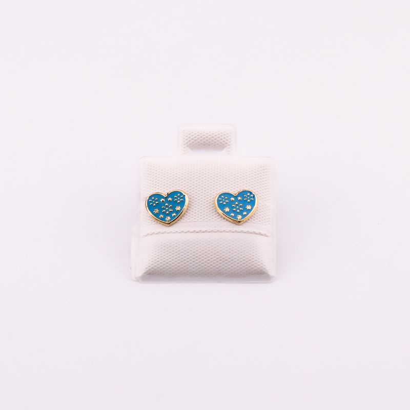 Broqueles Corazon Flor 10k 0.3g