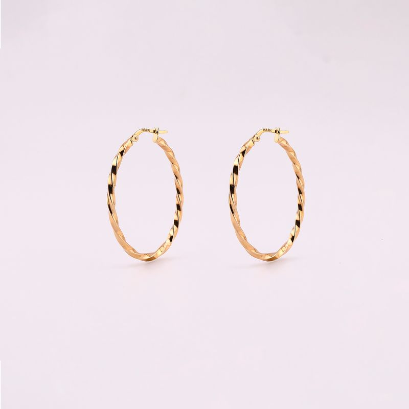 Arracadas Ovalo Torc. 14k 2g