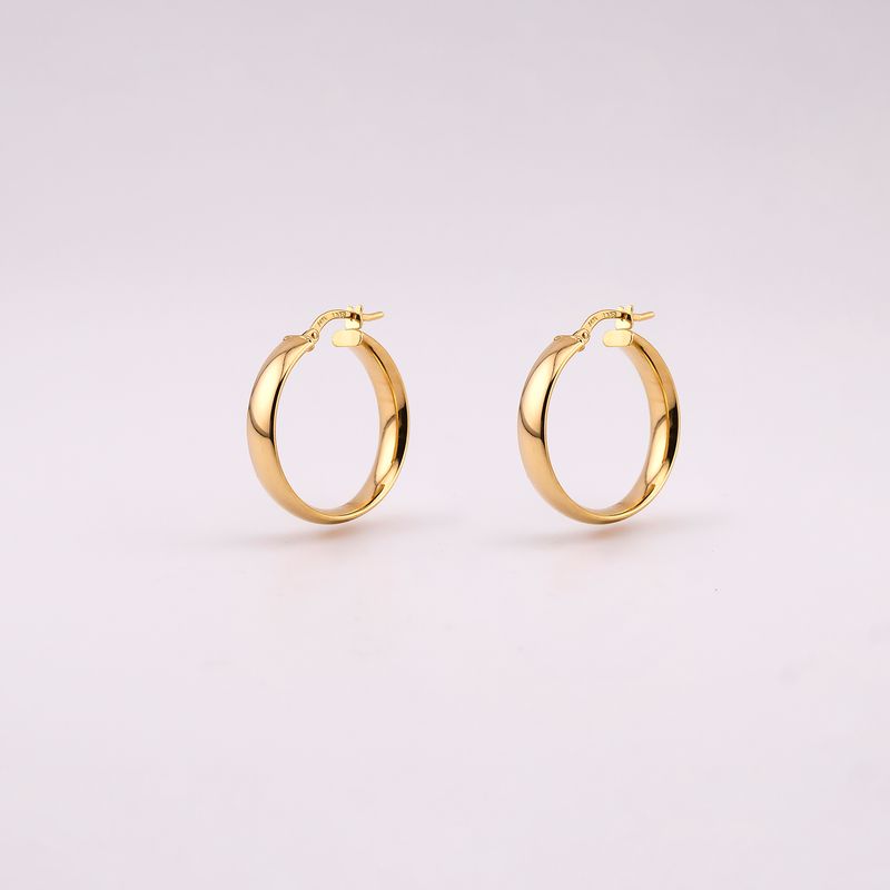 Arracadas Ancha Lisa 14k 2.7g