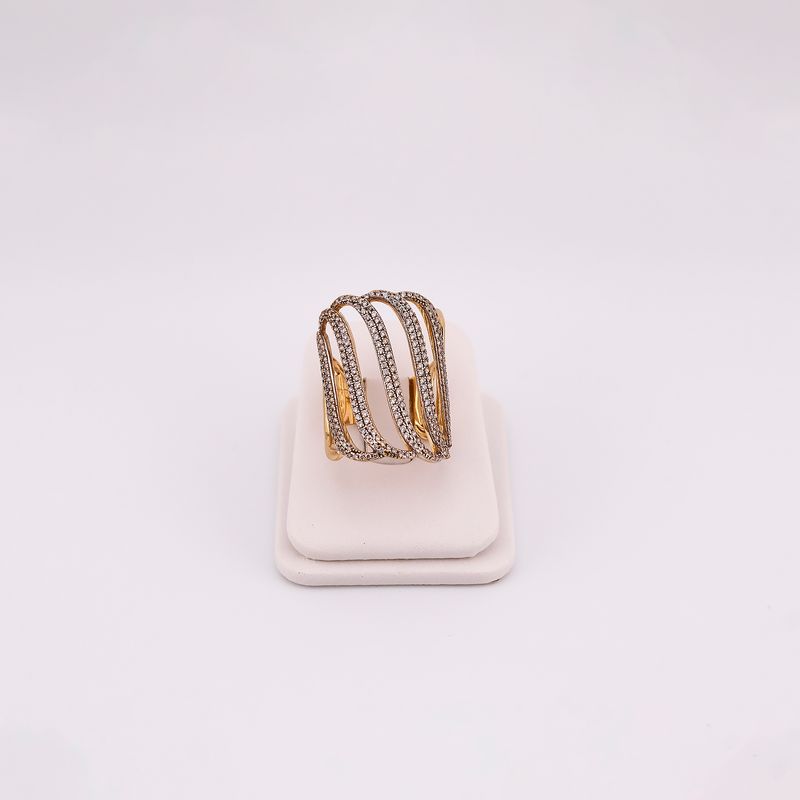Anillo Lineas C/p  14k 8g #7.5