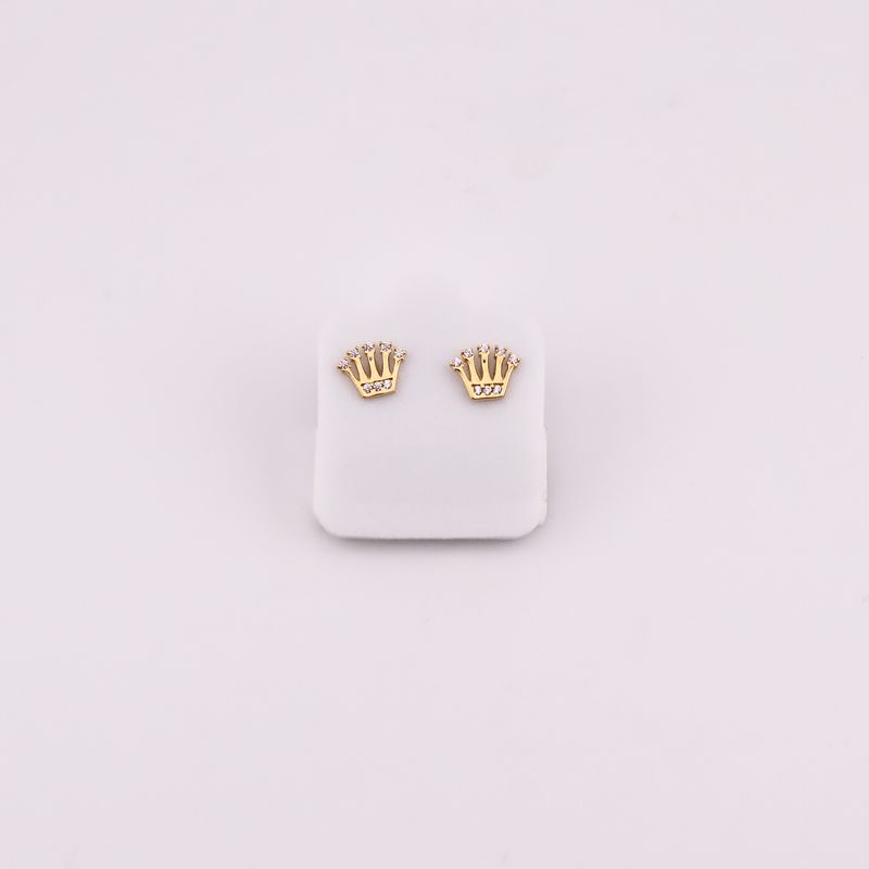 Broqueles Corona C/p Bcas. 14k 0.6g