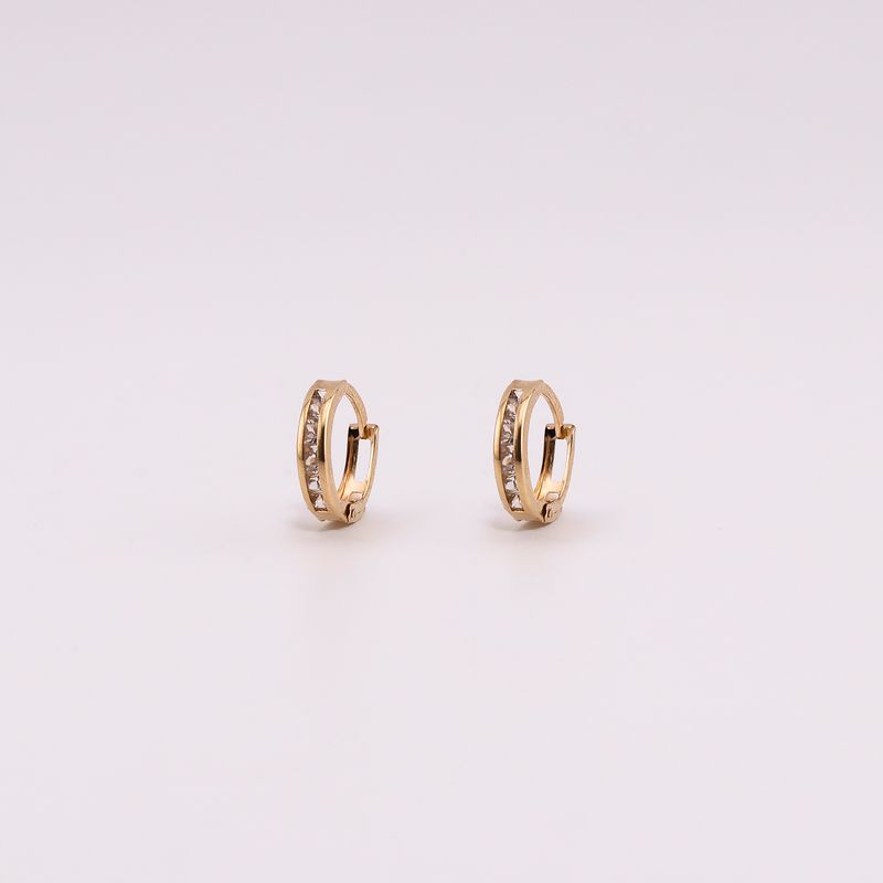 Aretes Huggies C/p Bca. 14k 0.8g