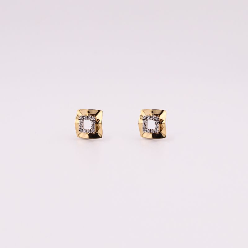 Aretes Cuadro C/p 14k 2.3g