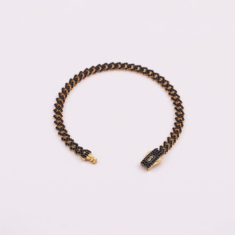 Pulso Tipo Monaco C/p Negra 14k 6.9g 18cm