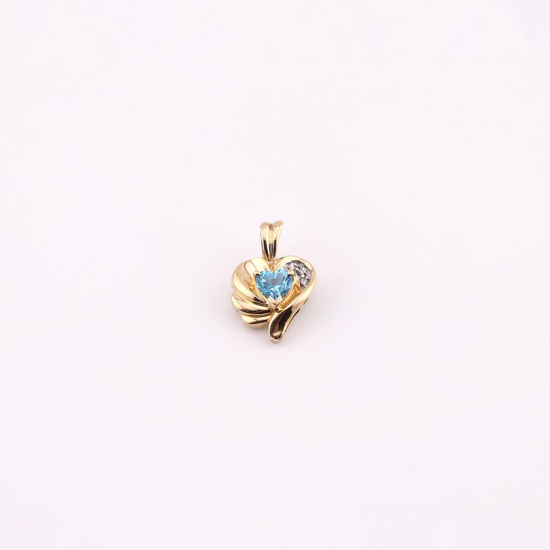 Dije Corazon C/p Azul 14k 2.7g