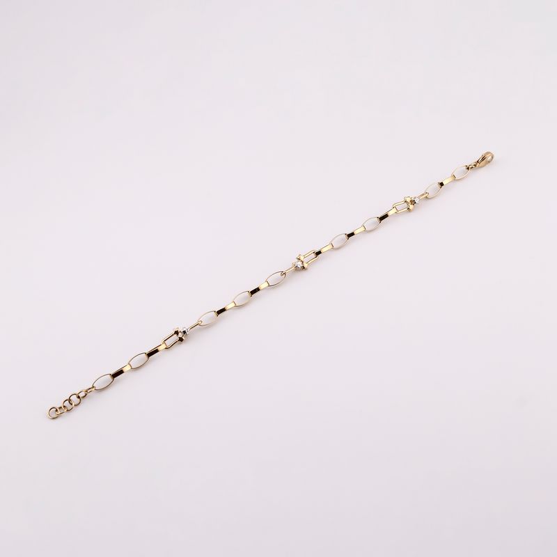 Pulso Eslabon /estrella 14k 4.5g 18cm