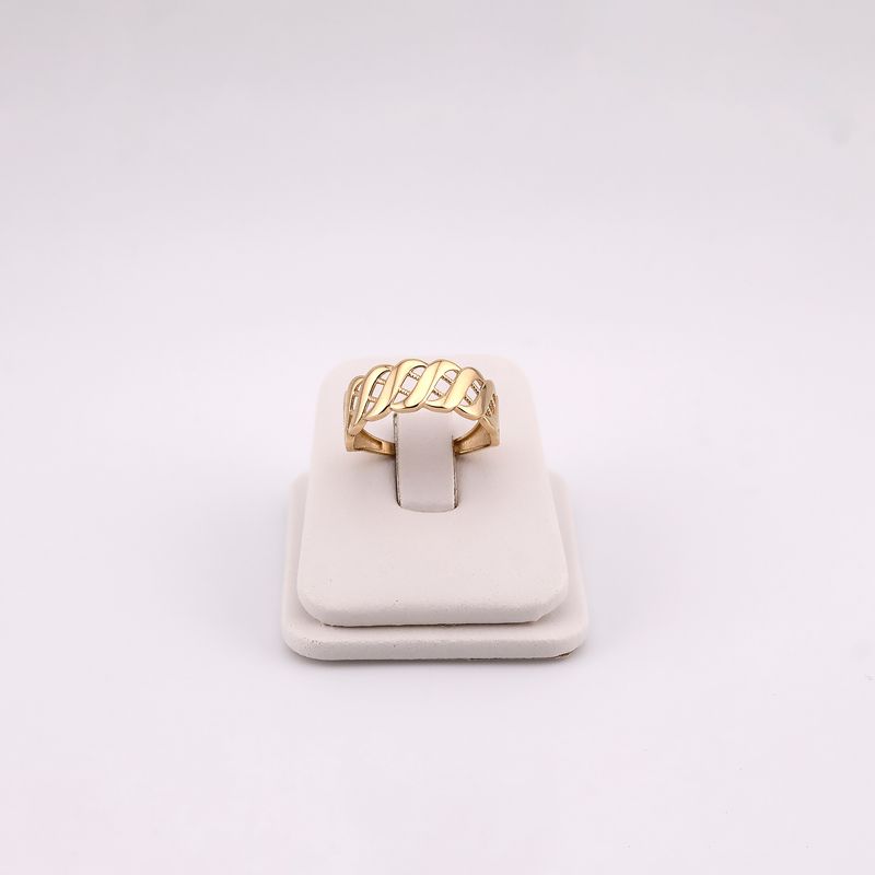Anillo Trenzado Liso 14k 2.2 #8