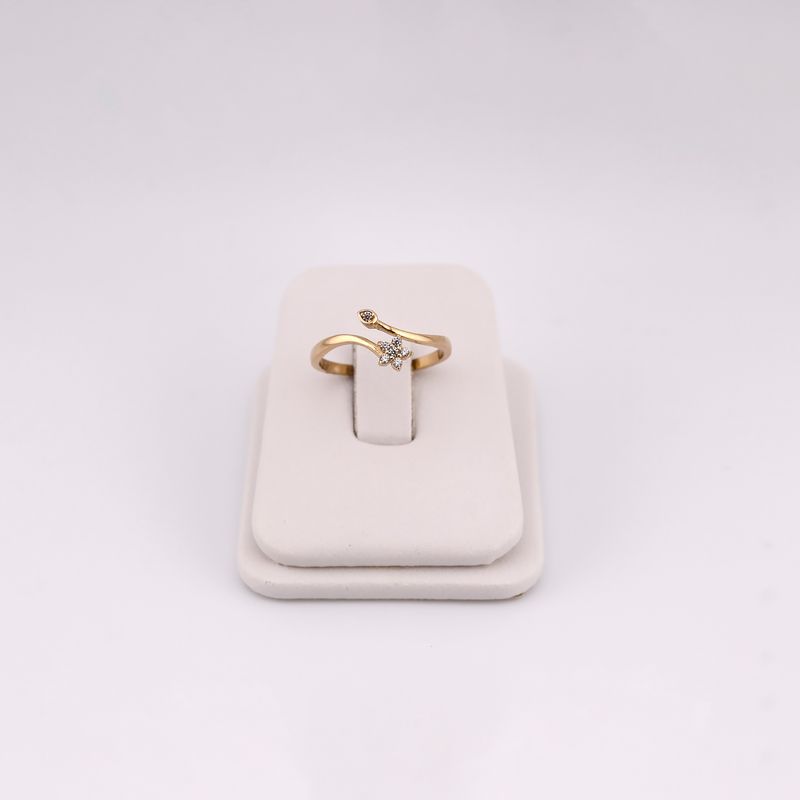 Anillo Flor Ajustable 14k 1.4g