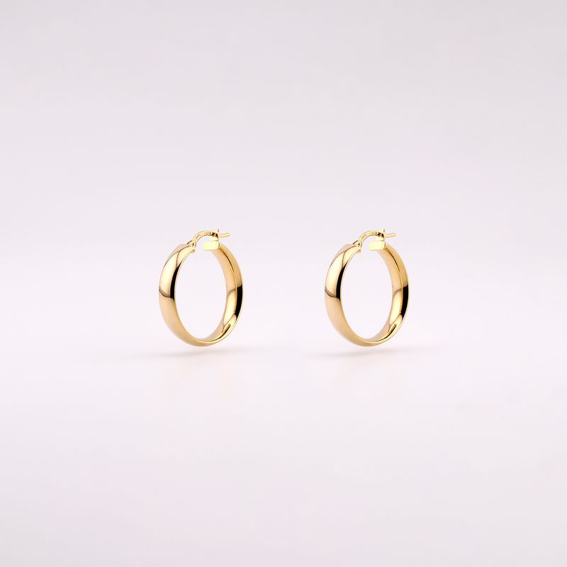 Arracadas Ancha Lisa 14k 2.7g