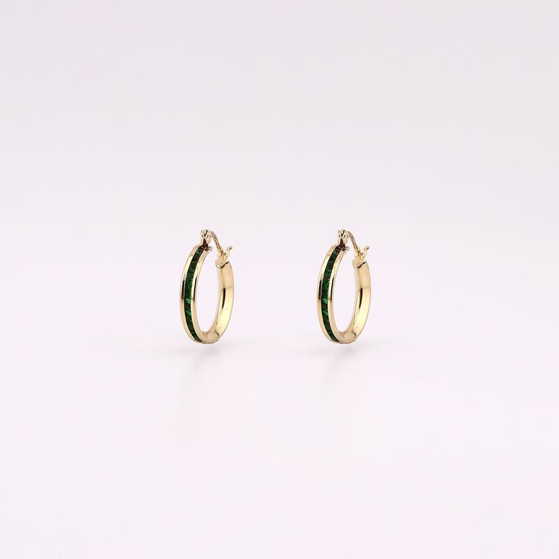 Arracadas Linea Verde 14k 2.2