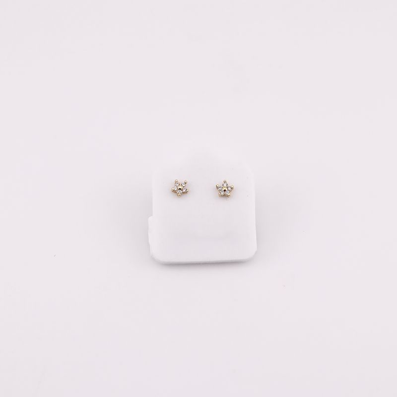 Broqueles Flor C/p Bcas  14k 0.3g