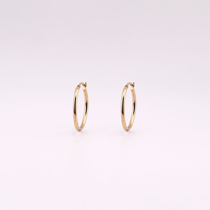 Arracadas Ovalo Lisas 14k 2.2g