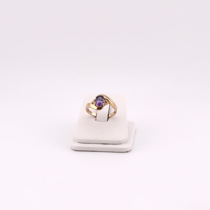Anillo C/ P Morada 14k 3.5g #8