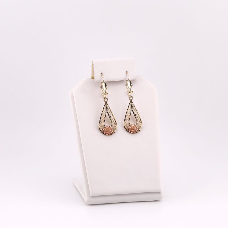 Aretes Gota C/flor 14k 4.3g