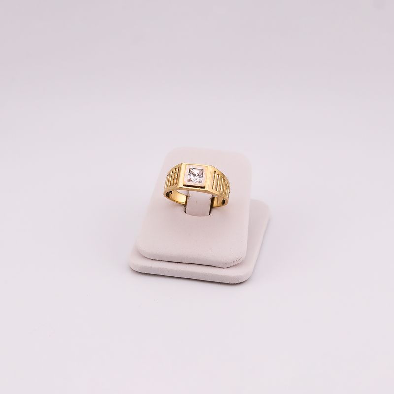 Anillo Cuadro C/p Bca  14k 3.5g #9
