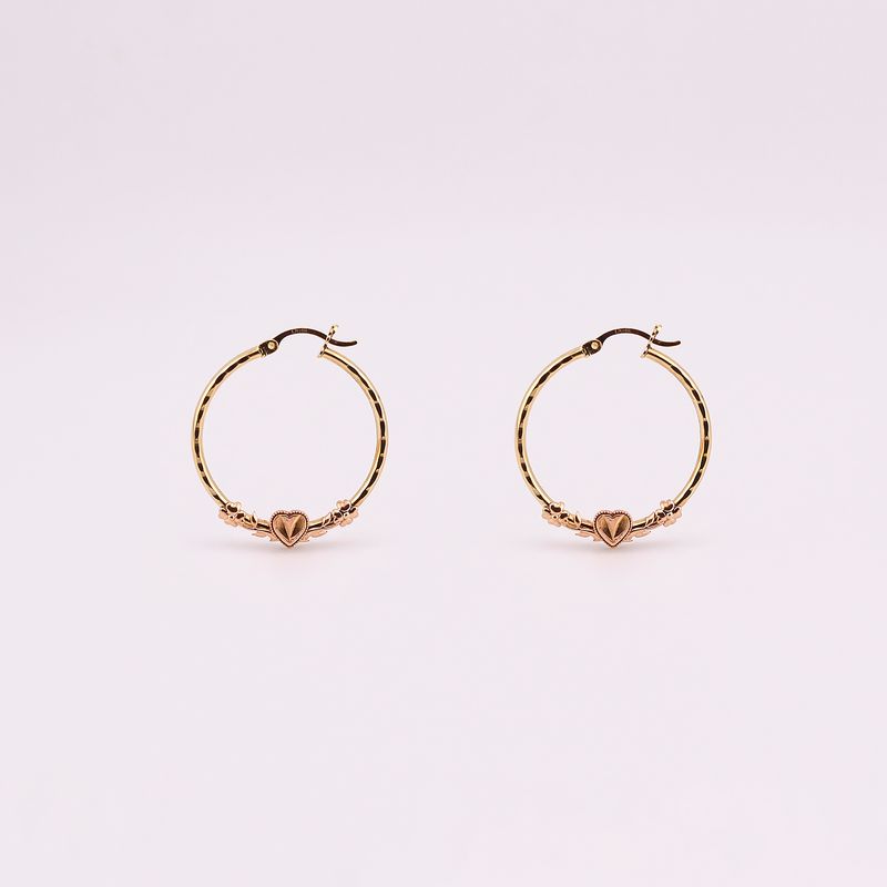 Arracadas Corazon /flores 14k 2.8g