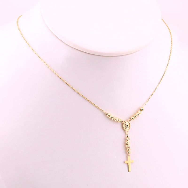 Gargantilla Cruz Bola Diamant. 14k 2.6g