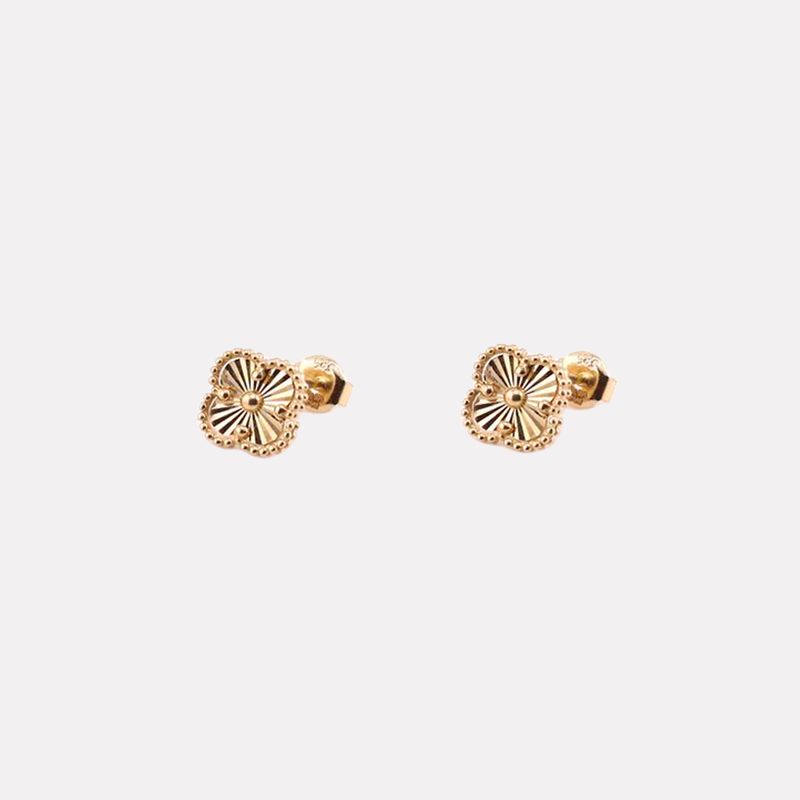 Aretes Trebol Relim 14k 2g