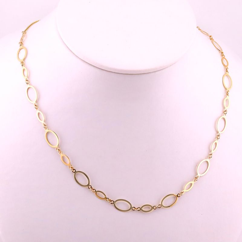 Gargantilla Ovalos Lisa 14k 4.4g